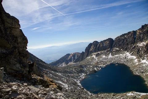 Lake in mountains 스톡 사진