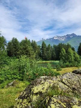 Lake in mountains Stock Photos