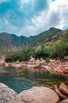 Lake in the mountains 스톡 사진