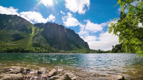 Lake in the mountains - Slovakia - timelapse Stock Footage 79077728