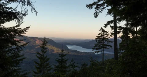 Lake in mountains time lapse day to night Stock Footage 165303552