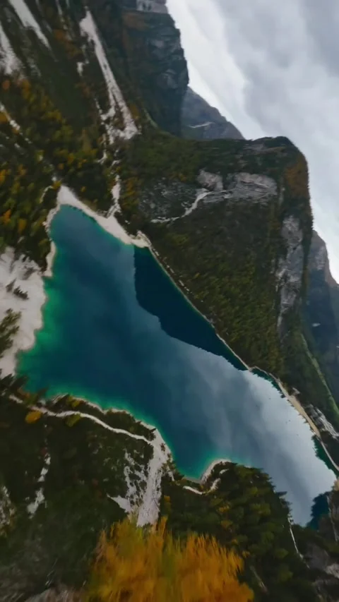 Lake in the mountains with trees Stock Footage 273059527