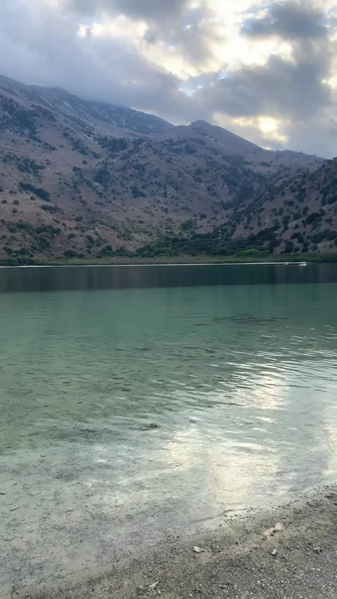 Lake in the mountains. Vertical video Stock Footage 286343826