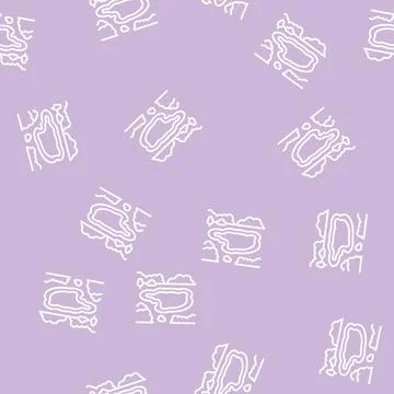 Lake nature line seamless pattern Stock Illustration