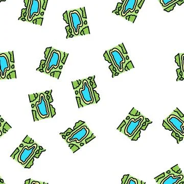 Lake nature vector seamless pattern Illustrazione stock