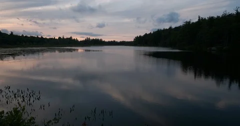 Lake in New Hampshire Sunset Stock Footage