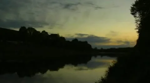 Lake at night Stock Footage 12333905