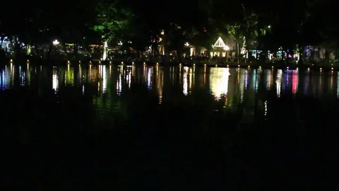 Lake at night Stock Footage 69185379