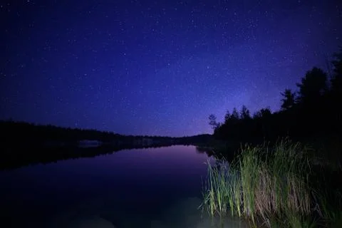 Lake at night Stock-Fotos
