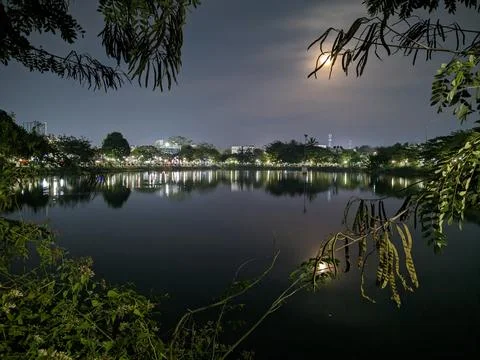 Lake at night Stock Photos
