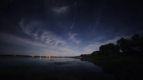 Lake in the night - Timelapse 動画素材 70217301