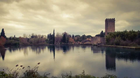 Lake of Ninfa Stock Footage 43365396