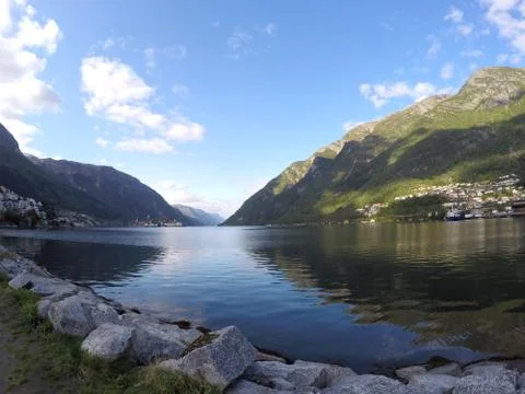 On the lake in Odda Stock Photos