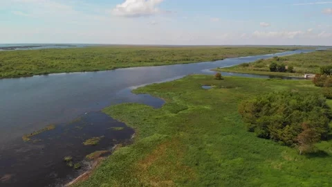  Lake Okeechobee aerial view Stock Footage 154826325