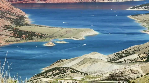 Lake from overhead view HD Stock Footage 783664