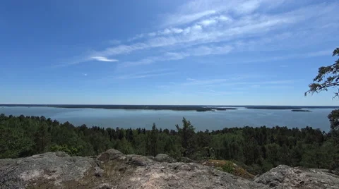 Lake overview background in scandinavia Stock Footage 64732920