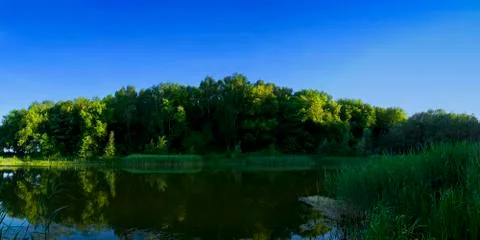 Lake panoramic image Stock Photos