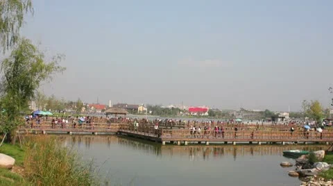 Lake in park Stock Footage 10594056