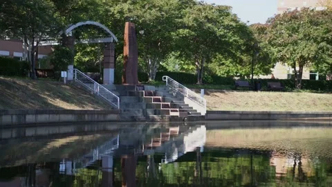 Lake in the park Stock Footage
