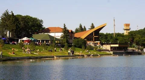 Lake in the park Stock Photos