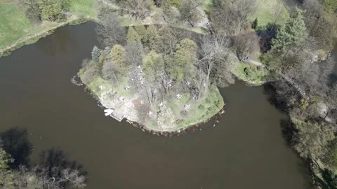 Lake in the park at spring Stock Footage 240333006