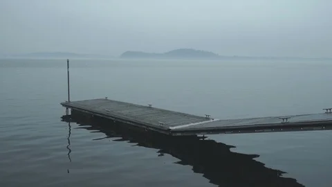 Lake Pier, Angled Shot Video stock 88600221