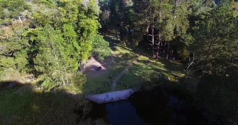 Lake with pier Stock Footage 106875575