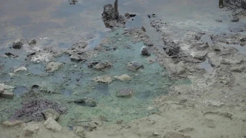 A lake polluted with oil Stock Footage 86830463