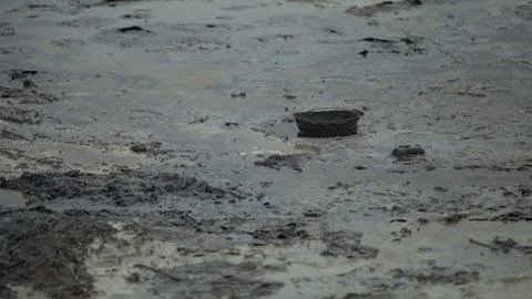 A lake polluted with oil Stock Footage 86837148