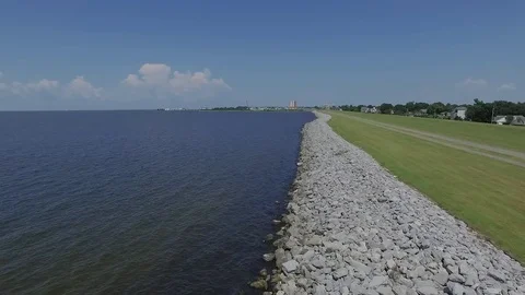 Lake Pontchartrain Shoreline Stock Footage 81378968