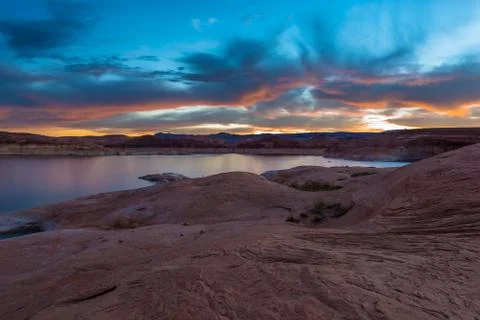 Lake Powell after Sunset Stock Photos