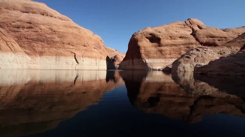 Lake Powell, driving in a boat Stock Footage 81115293