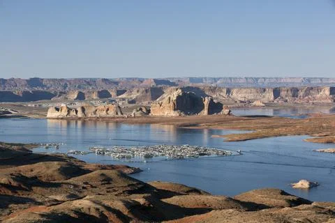 Lake Powell-the second largest man-made lake in the United States is the pl.. 库存照片
