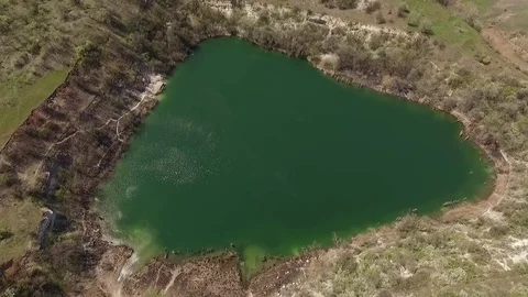 Lake quarry reserve Stock Footage 75075405