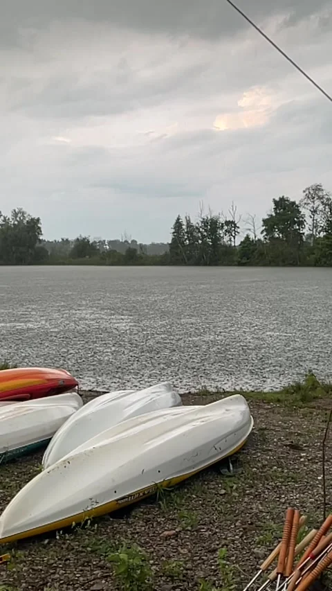 Lake Rain Slow Motion Stock Footage 250989583