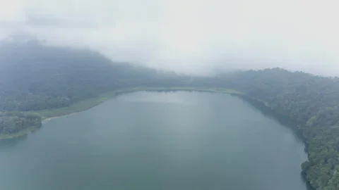 Lake in the rainforest panorama from a drone Stock Footage 274722372