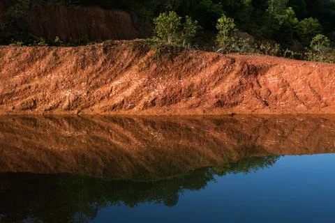 Lake Red Cliffs Stock Photos