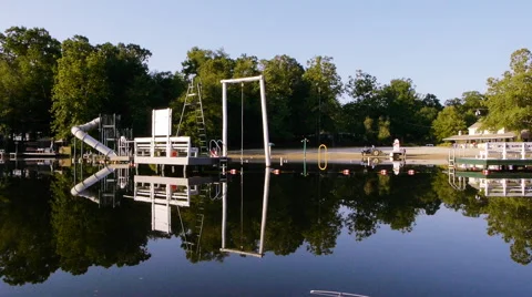 Lake Reflection from a Boat Stock Footage 41433367
