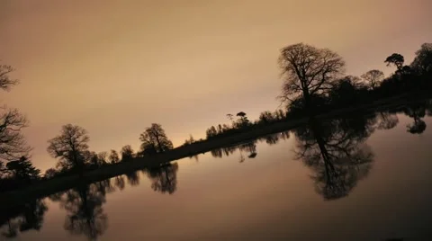 Lake Reflection at Night Timelapse Stock Footage 976343