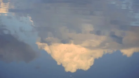 Lake With Reflections Of Cloudy Sky In Water Stock Footage 109483931