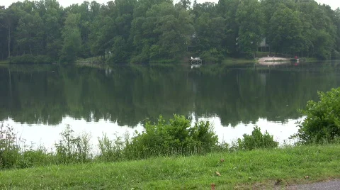 Lake with reflections Stock Footage 461101