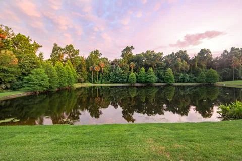 Lake Reflections at Sunset Stock Photos