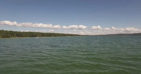Lake Reveal With Beautiful Clouds Stock Footage 79375845