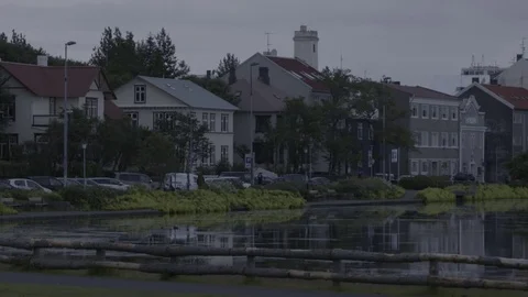 Lake, Reykjavik Stock Footage 74168656