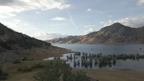Lake river with mountains Stock Footage 188534092