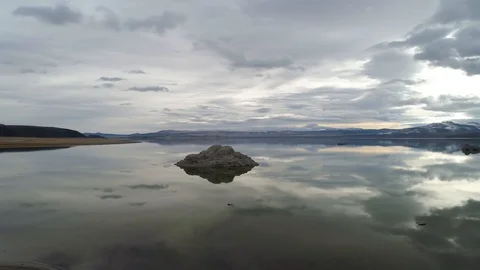 Lake Rock Reflection Stock Footage 101045311