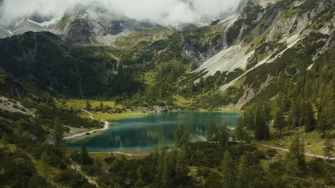 Lake Sebensee seen from above Stock Footage 101902646