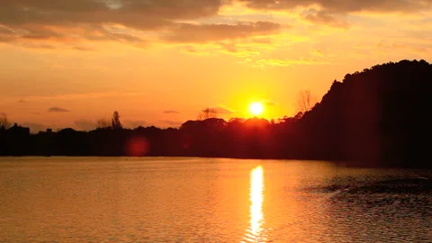 Lake Senba and the Morning Sun Video stock 331982909