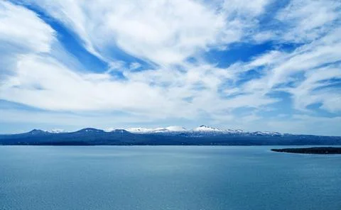 Lake Sevan in Armenia, beautiful view of lake on a sunny bright spring day... Stock Photos