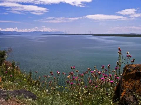 Lake Sevan in Armenia. Stock Photos